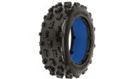 PROLINE BOW-TIE FRONT TYRES (2) & BLUE MOULDED INSERTS FOR BAJA 5B PL1150-00 - OUT OF STOCK